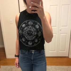 Brandy Melville black muscle crop tank one size